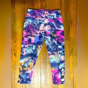A tie-dye pair of athletic pants